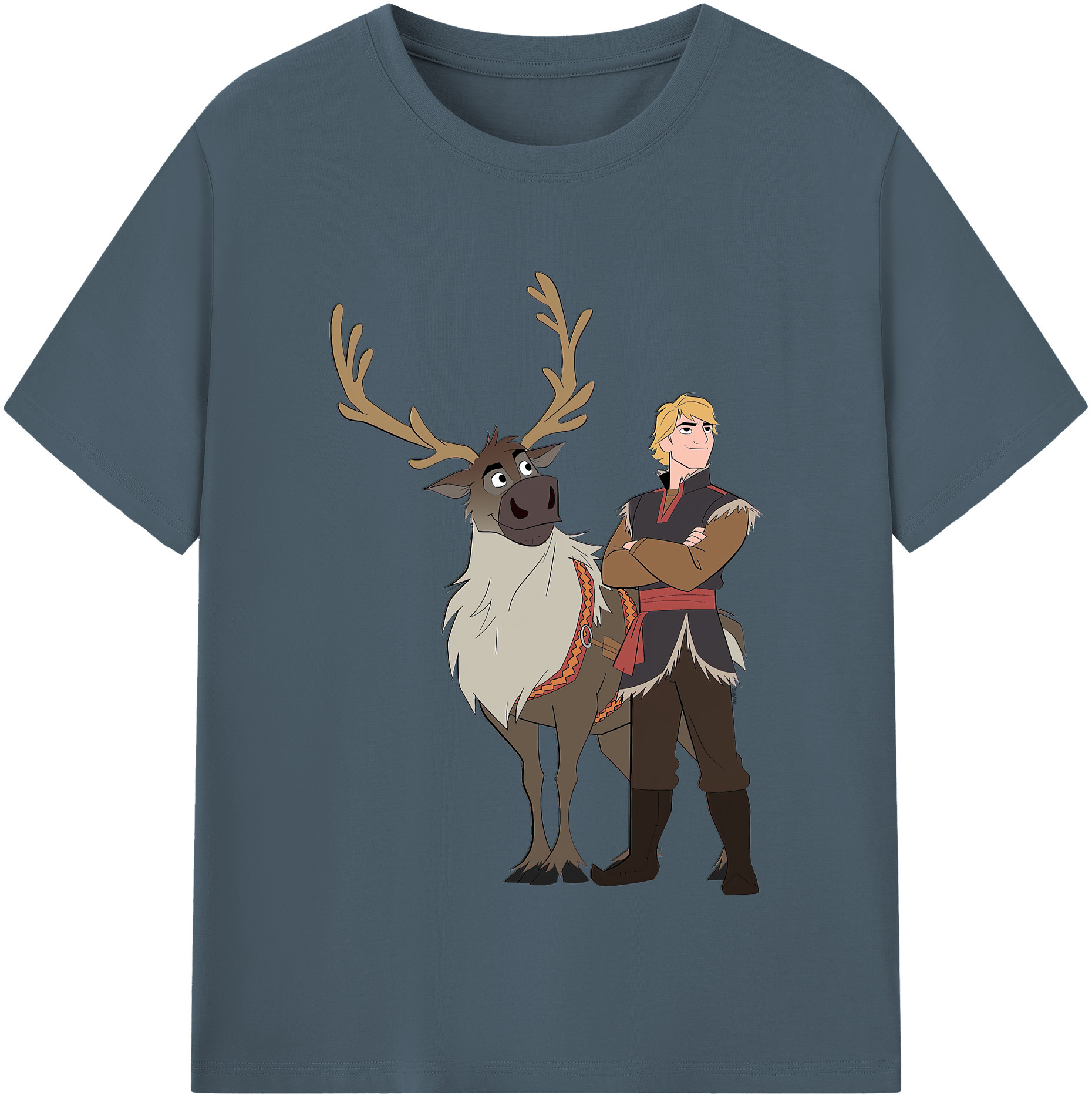 （画像用） アナと雪の女王 アンナ エルサ Frozen Anna Elsa 綿100％半袖Tシャツ（フロントプリント）